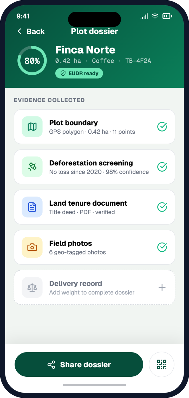 Field data for Rainforest Alliance, Fairtrade, and EUDR — collect once, mould many times