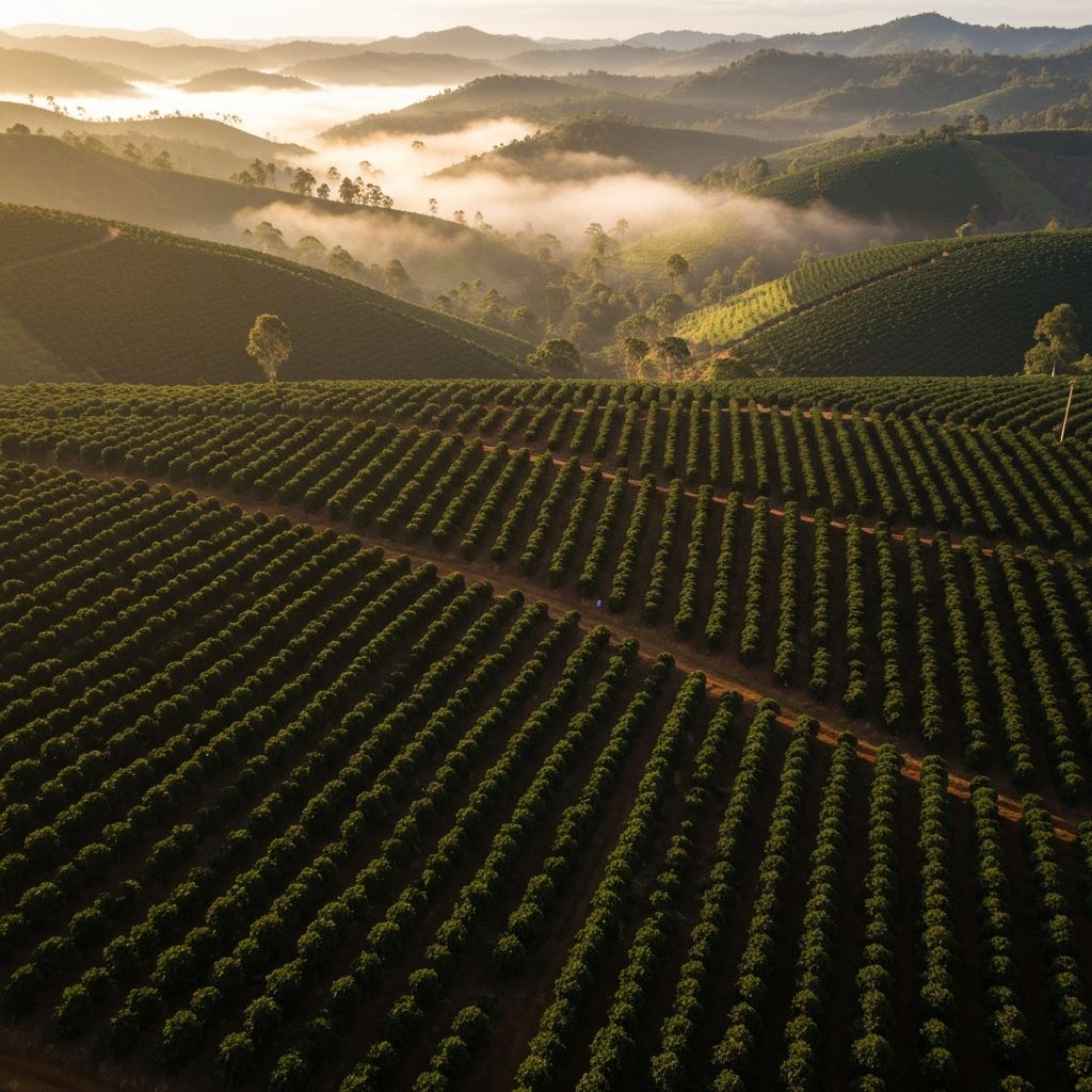 Aerial view of coffee plantation